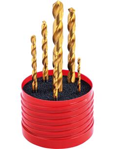 Jgo. broca espiral MDI similar a DIN338 TiN 3/4/5/6/8/10mm RUNDBOX-FORMAT