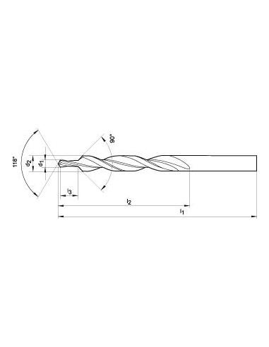Broca escalon mltp guias DIN8378 HSS 90 M8 FORMAT