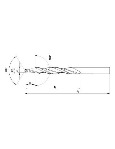 Broca escalon mltp guias DIN8378 HSS 180 M4 FORMAT