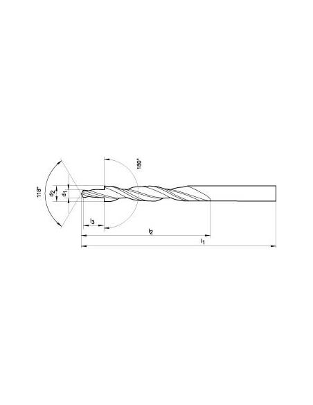 Broca escalon mltp guias DIN8378 HSS 180 M4 FORMAT