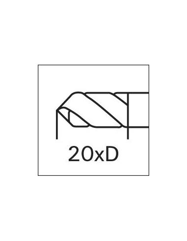 Broca canon 1 labio MD tipo EB50 20xD 5mm GÜHRING