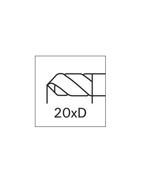 Broca canon 1 labio MD tipo EB50 20xD 10mm GÜHRING