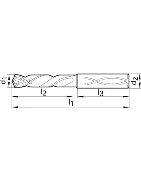 Broca espiral SL MDI FIRE refrigeracion interior vastago 6537-HA 5xD 15,70mm GÜHRING