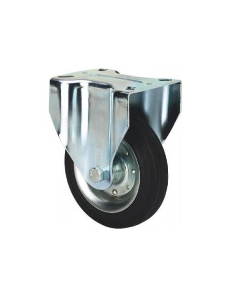 RUEDA FIJA ALEX - Ø 80 mm - 80 Kg - SERIE ZV-BS - GOMA NEGRA
