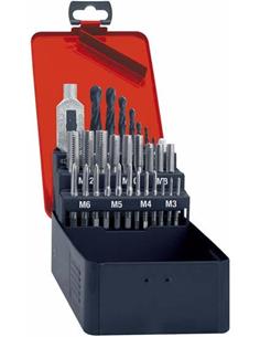 Jgo machos roscar manual DIN352 HSS + broca agjo roscado M3-12 FORMAT