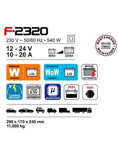 CARGADOR 12-24V F-2320- 80AH-225AH - FERVE - DUAL