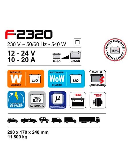 CARGADOR 12-24V F-2320- 80AH-225AH - FERVE - DUAL