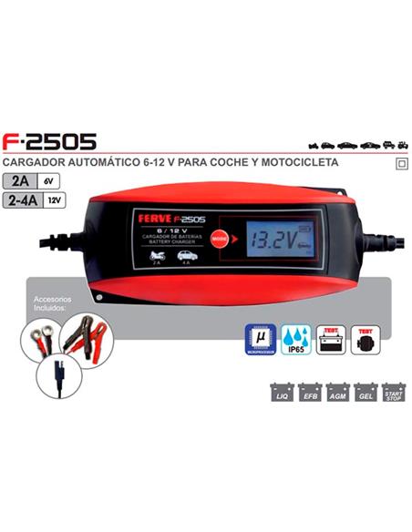 CARGADOR AUTOMATICO 6-12V HF-2505 2/4A - FERVE - HF