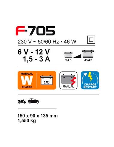 CARGADOR  6/12V F-705-9AH/45AH - FERVE - PRIMA