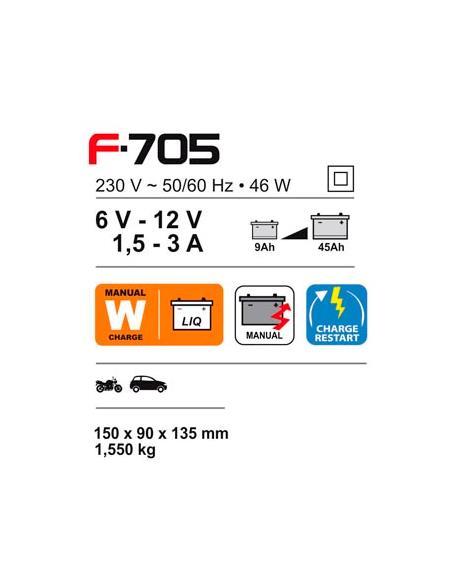 CARGADOR  6/12V F-705-9AH/45AH - FERVE - PRIMA