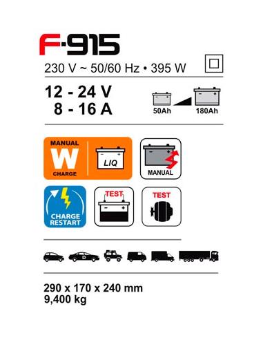 CARGADOR 12-24V F-915-50AH-180AH - FERVE - PRIMA
