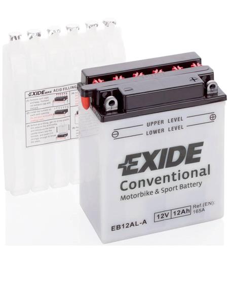 BATERIA MOTO EB12AL-A2 EXIDE Conventional 12V 12A - con ácido