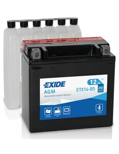 BATERIA MOTO ETX14-BS EXIDE AGM 12V 12A - con ácido