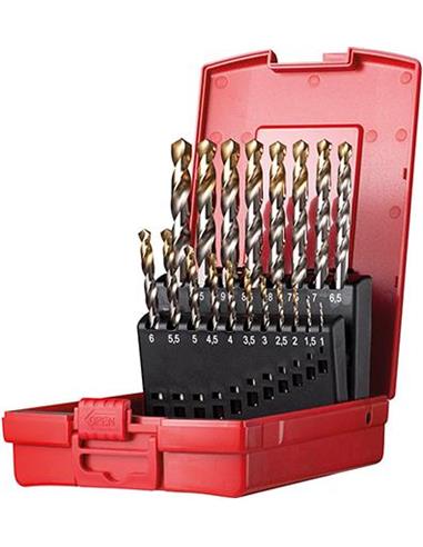 Jgo broca espir. 6-10mm x0,5 in A002 en caja 118G tipo N 4xD 41 pzas Punta TiN A095203 Dormer